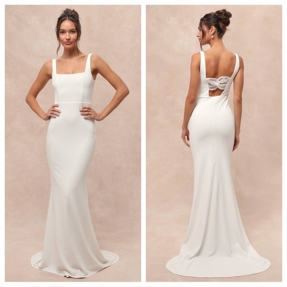 Lulus Dresses & Skirts - Lulus Regal Classic White Sleeveless Twist-Back Maxi Dress